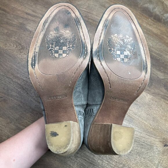 Vince Camuto Ankle Boots Bootie Women's size 9 Gray Heel Leather - Picture 9 of 10